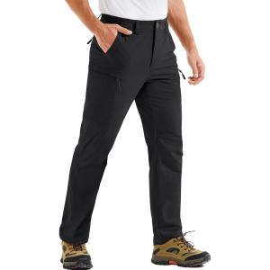 imageTACVASEN Mens Hiking Cargo Pants with 6 Pockets Lightweight Water Resistant Quick Dry Travel Pants for Men Work OutdoorBlack