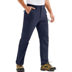 imageTACVASEN Mens Hiking Cargo Pants with 6 Pockets Lightweight Water Resistant Quick Dry Travel Pants for Men Work OutdoorNavy