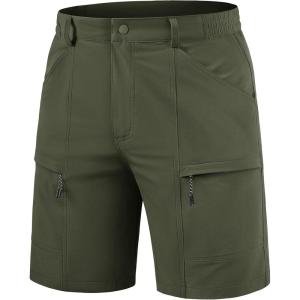 imageTACVASEN Mens Hiking Cargo Shorts 10quot Quick Dry Lightweight Casual Golf Work Shorts with Zipper Pocket Summer OutdoorArmy Green