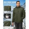 imageTACVASEN Mens Winter Jacket Waterproof Ski Coat Warm Fleece Lined Windproof Snowboard Jacket with 4 Pockets HikingArmy Green