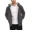 imageTACVASEN Mens Zip Up Sherpa Lined Hoodies Thick Fleece Heavyweight Jacket Windproof Thermal Zipper SweatshirtDark Grey