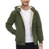imageTACVASEN Mens Zip Up Sherpa Lined Hoodies Thick Fleece Heavyweight Jacket Windproof Thermal Zipper SweatshirtGreen