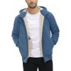 imageTACVASEN Mens Zip Up Sherpa Lined Hoodies Thick Fleece Heavyweight Jacket Windproof Thermal Zipper SweatshirtGrey Blue