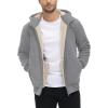 imageTACVASEN Mens Zip Up Sherpa Lined Hoodies Thick Fleece Heavyweight Jacket Windproof Thermal Zipper SweatshirtLight Grey