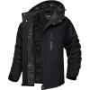 imageTACVASEN Mens Winter Jacket Waterproof Ski Coat Warm Fleece Lined Windproof Snowboard Jacket with 4 Pockets HikingBlack