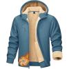 imageTACVASEN Mens Zip Up Sherpa Lined Hoodies Thick Fleece Heavyweight Jacket Windproof Thermal Zipper SweatshirtHaze Blue