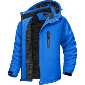 imageTACVASEN Mens Winter Jacket Waterproof Ski Coat Warm Fleece Lined Windproof Snowboard Jacket with 4 Pockets HikingBlue