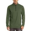 imageTACVASEN Mens Quarter Zip Pullover Long Sleeve Golf Sweatshirts 14 Zip Sweaters Winter Fleece Lined Thermal ShirtGreen