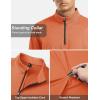 imageTACVASEN Mens Quarter Zip Pullover Long Sleeve Golf Sweatshirts 14 Zip Sweaters Winter Fleece Lined Thermal ShirtLight Orange
