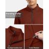 imageTACVASEN Mens Quarter Zip Pullover Long Sleeve Golf Sweatshirts 14 Zip Sweaters Winter Fleece Lined Thermal ShirtOrange