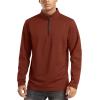 imageTACVASEN Mens Quarter Zip Pullover Long Sleeve Golf Sweatshirts 14 Zip Sweaters Winter Fleece Lined Thermal ShirtOrange