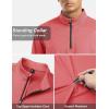 imageTACVASEN Mens Quarter Zip Pullover Long Sleeve Golf Sweatshirts 14 Zip Sweaters Winter Fleece Lined Thermal ShirtPink