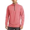 imageTACVASEN Mens Quarter Zip Pullover Long Sleeve Golf Sweatshirts 14 Zip Sweaters Winter Fleece Lined Thermal ShirtPink