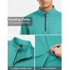 imageTACVASEN Mens Quarter Zip Pullover Long Sleeve Golf Sweatshirts 14 Zip Sweaters Winter Fleece Lined Thermal ShirtQ Green