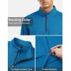 imageTACVASEN Mens Quarter Zip Pullover Long Sleeve Golf Sweatshirts 14 Zip Sweaters Winter Fleece Lined Thermal ShirtSea Blue