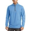imageTACVASEN Mens Quarter Zip Pullover Long Sleeve Golf Sweatshirts 14 Zip Sweaters Winter Fleece Lined Thermal ShirtSky Blue