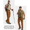imageTACVASEN Mens Cargo Work Pants Hiking Tactical Waterproof Ripstop Breathable Stretch Pants with 8 PocketsNo BeltAmber Brown