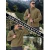 imageTACVASEN Mens Fleece Jacket Full Zip Winter Lightweight Tactical Jackets Outdoor Hiking Coats with PocketsKhaki