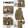 imageTACVASEN Mens Fleece Jacket Full Zip Winter Lightweight Tactical Jackets Outdoor Hiking Coats with PocketsKhaki