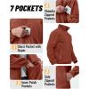 imageTACVASEN Mens Fleece Jacket Full Zip Winter Lightweight Tactical Jackets Outdoor Hiking Coats with PocketsOrange Red