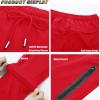 imageTACVASEN Mens Lightweight Hiking Pants Quick Dry Running Jogger Drawstring Sweatpants Zipper PocketsTomato Red