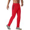 imageTACVASEN Mens Lightweight Hiking Pants Quick Dry Running Jogger Drawstring Sweatpants Zipper PocketsTomato Red