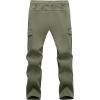 imageTACVASEN Mens Winter Hiking Pants Fleece Lined Cargo Tactical Work Softshell Snow Ski Waterproof Pants with PocketsArmygreen