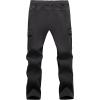 imageTACVASEN Mens Winter Hiking Pants Fleece Lined Cargo Tactical Work Softshell Snow Ski Waterproof Pants with PocketsBlack