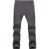 imageTACVASEN Mens Winter Hiking Pants Fleece Lined Cargo Tactical Work Softshell Snow Ski Waterproof Pants with PocketsGray