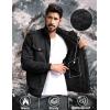 imageTACVASEN Mens Winter Jacket Fleece Lined Military Jacket Cargo Windbreaker Zip Front Stand Collar Coat with Multi Pockets02 Black