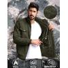 imageTACVASEN Mens Winter Jacket Fleece Lined Military Jacket Cargo Windbreaker Zip Front Stand Collar Coat with Multi Pockets02 Green