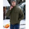 imageTACVASEN Mens Winter Jacket Fleece Lined Military Jacket Cargo Windbreaker Zip Front Stand Collar Coat with Multi Pockets02 Green