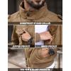 imageTACVASEN Mens Winter Jacket Fleece Lined Military Jacket Cargo Windbreaker Zip Front Stand Collar Coat with Multi Pockets02 Khaki