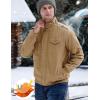 imageTACVASEN Mens Winter Jacket Fleece Lined Military Jacket Cargo Windbreaker Zip Front Stand Collar Coat with Multi Pockets02 Khaki