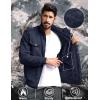 imageTACVASEN Mens Winter Jacket Fleece Lined Military Jacket Cargo Windbreaker Zip Front Stand Collar Coat with Multi Pockets02 Navy
