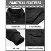 imageTACVASEN Mens Winter Jacket Fleece Lined Military Jacket Cargo Windbreaker Zip Front Stand Collar Coat with Multi Pockets2701 Black