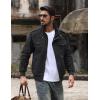 imageTACVASEN Mens Winter Jacket Fleece Lined Military Jacket Cargo Windbreaker Zip Front Stand Collar Coat with Multi Pockets9931 Black