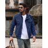 imageTACVASEN Mens Winter Jacket Fleece Lined Military Jacket Cargo Windbreaker Zip Front Stand Collar Coat with Multi Pockets9931 Denim Blue