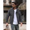 imageTACVASEN Mens Winter Jacket Fleece Lined Military Jacket Cargo Windbreaker Zip Front Stand Collar Coat with Multi Pockets9931 Grey