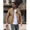 imageTACVASEN Mens Winter Jacket Fleece Lined Military Jacket Cargo Windbreaker Zip Front Stand Collar Coat with Multi Pockets9931 Khaki