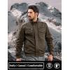 imageTACVASEN Mens Winter Jacket Fleece Lined Military Jacket Cargo Windbreaker Zip Front Stand Collar Coat with Multi PocketsCoffee