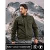 imageTACVASEN Mens Winter Jacket Fleece Lined Military Jacket Cargo Windbreaker Zip Front Stand Collar Coat with Multi PocketsGreen