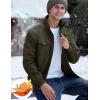 imageTACVASEN Mens Winter Jacket Fleece Lined Military Jacket Cargo Windbreaker Zip Front Stand Collar Coat with Multi PocketsGreen