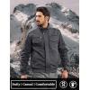 imageTACVASEN Mens Winter Jacket Fleece Lined Military Jacket Cargo Windbreaker Zip Front Stand Collar Coat with Multi PocketsGrey