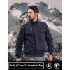 imageTACVASEN Mens Winter Jacket Fleece Lined Military Jacket Cargo Windbreaker Zip Front Stand Collar Coat with Multi PocketsNavy