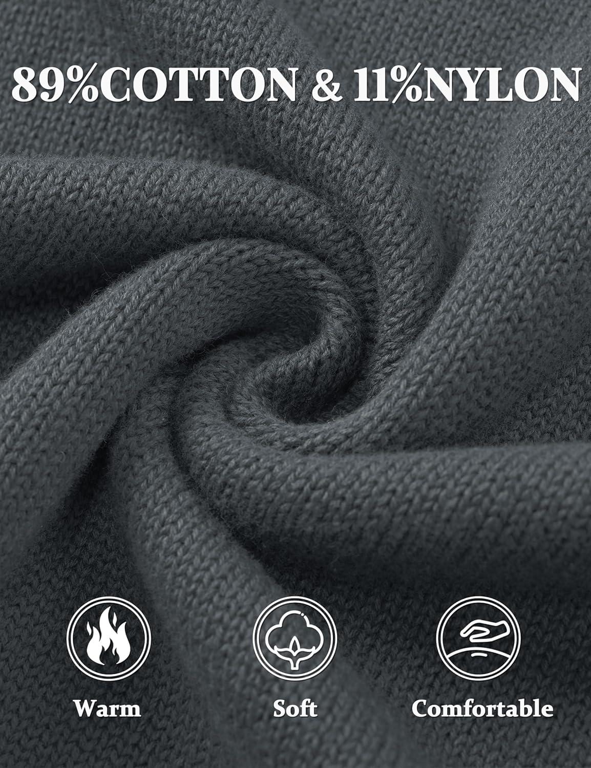 imageTACVASEN Mens 14 Zip Sweaters Cotton Casual Pullover Sweaters Knit Fall Winter Sweatshirts03 Dark Grey