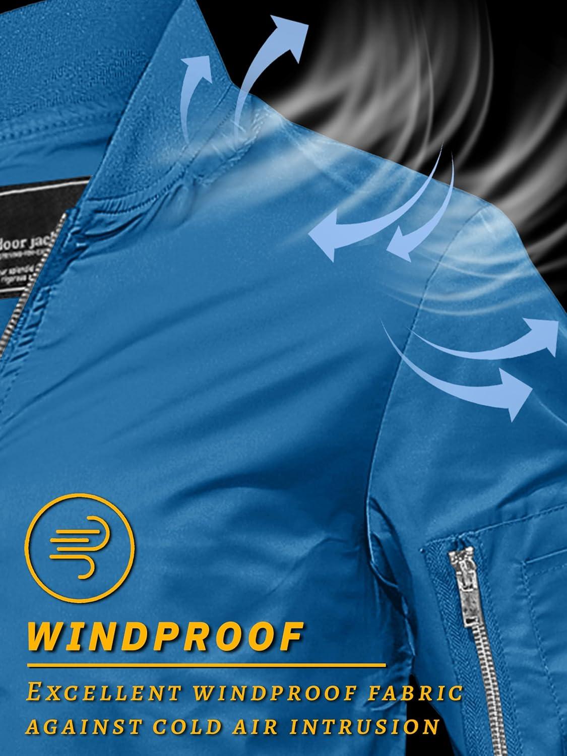 imageTACVASEN Mens Bomber Jacket Lightweight Casual Spring Fall Windbreaker Zip Up Coat with Pocket01 Blue Green