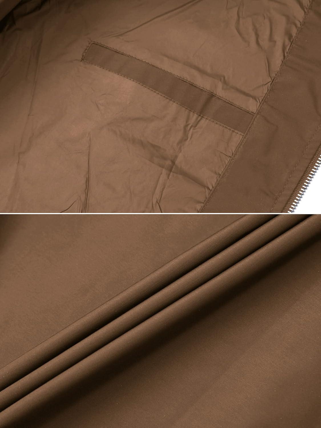 imageTACVASEN Mens Bomber Jacket Lightweight Casual Spring Fall Windbreaker Zip Up Coat with Pocket01 Brown