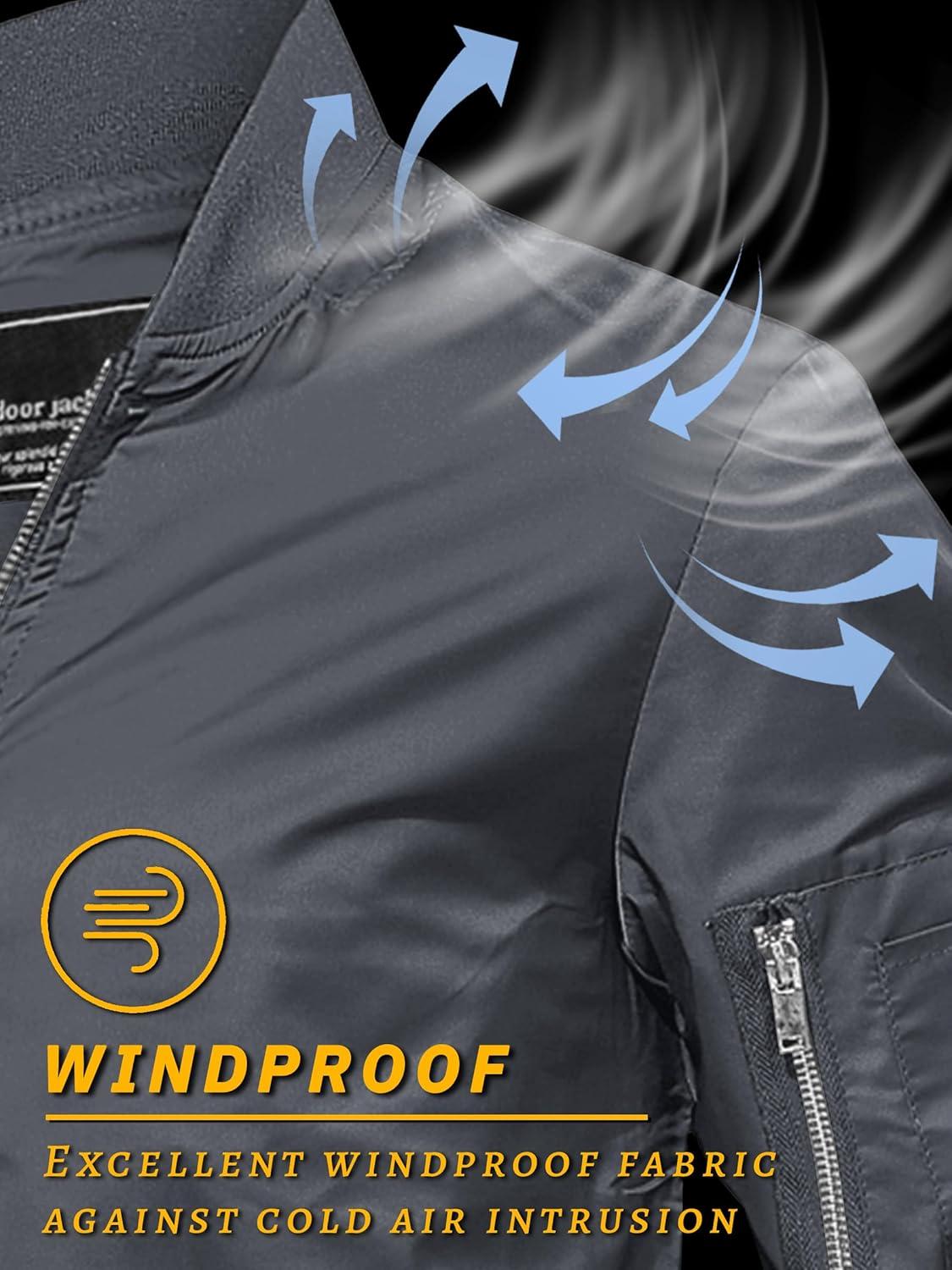 imageTACVASEN Mens Bomber Jacket Lightweight Casual Spring Fall Windbreaker Zip Up Coat with Pocket01 Dark Grey