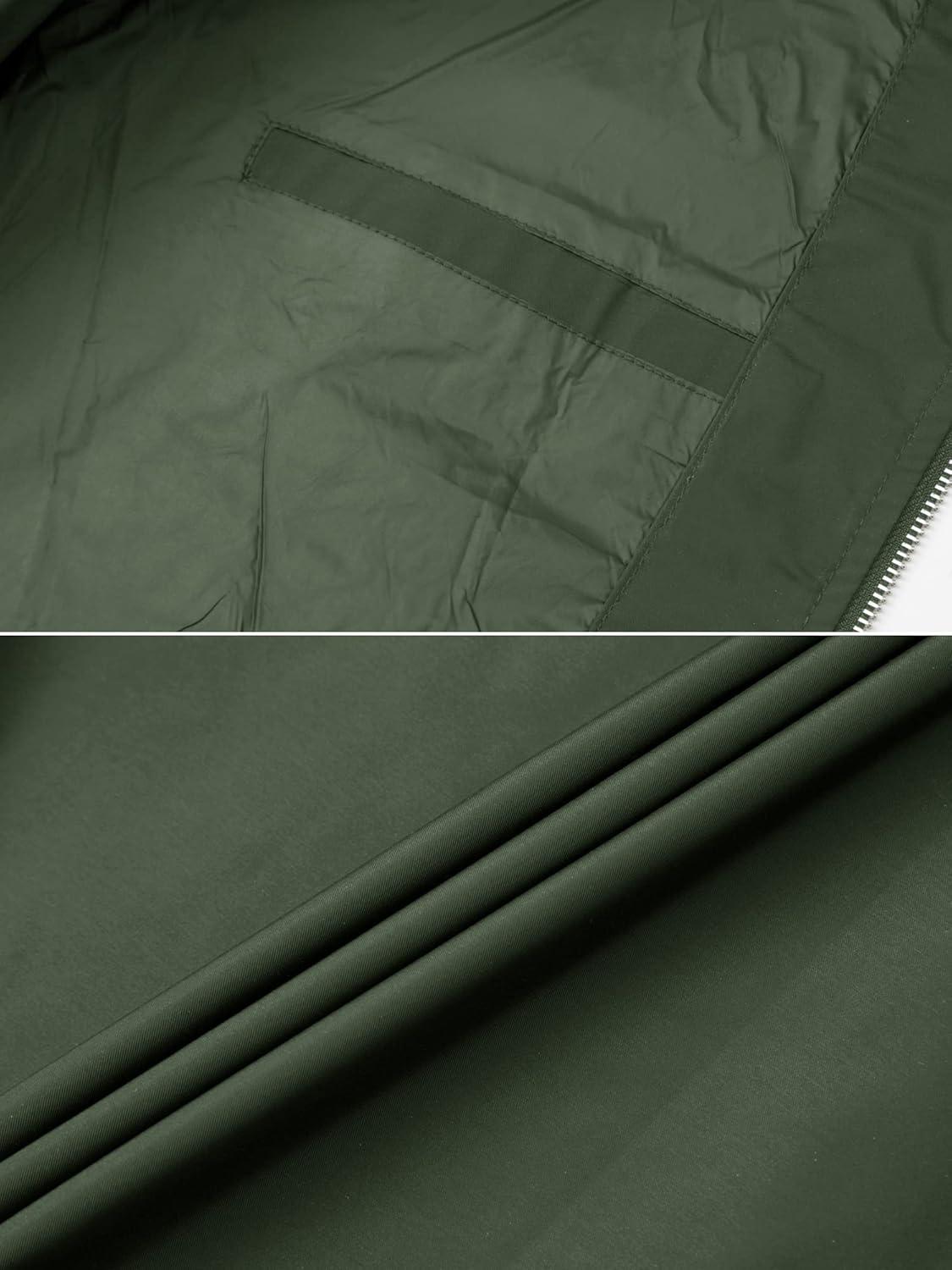 imageTACVASEN Mens Bomber Jacket Lightweight Casual Spring Fall Windbreaker Zip Up Coat with Pocket01 Green